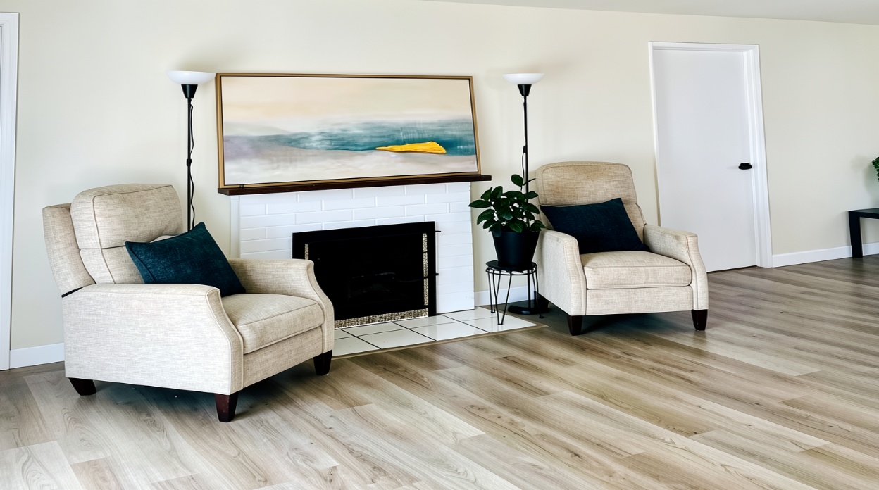 Cozy seating area with plush armchairs at MD Care